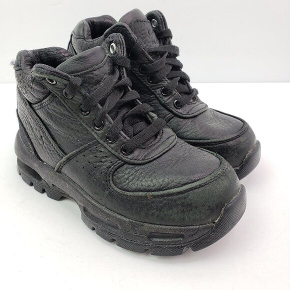 Nike Goadone ACG Toddler Boys Size 9c Black Leather Boots 311569-001 - Picture 1 of 9